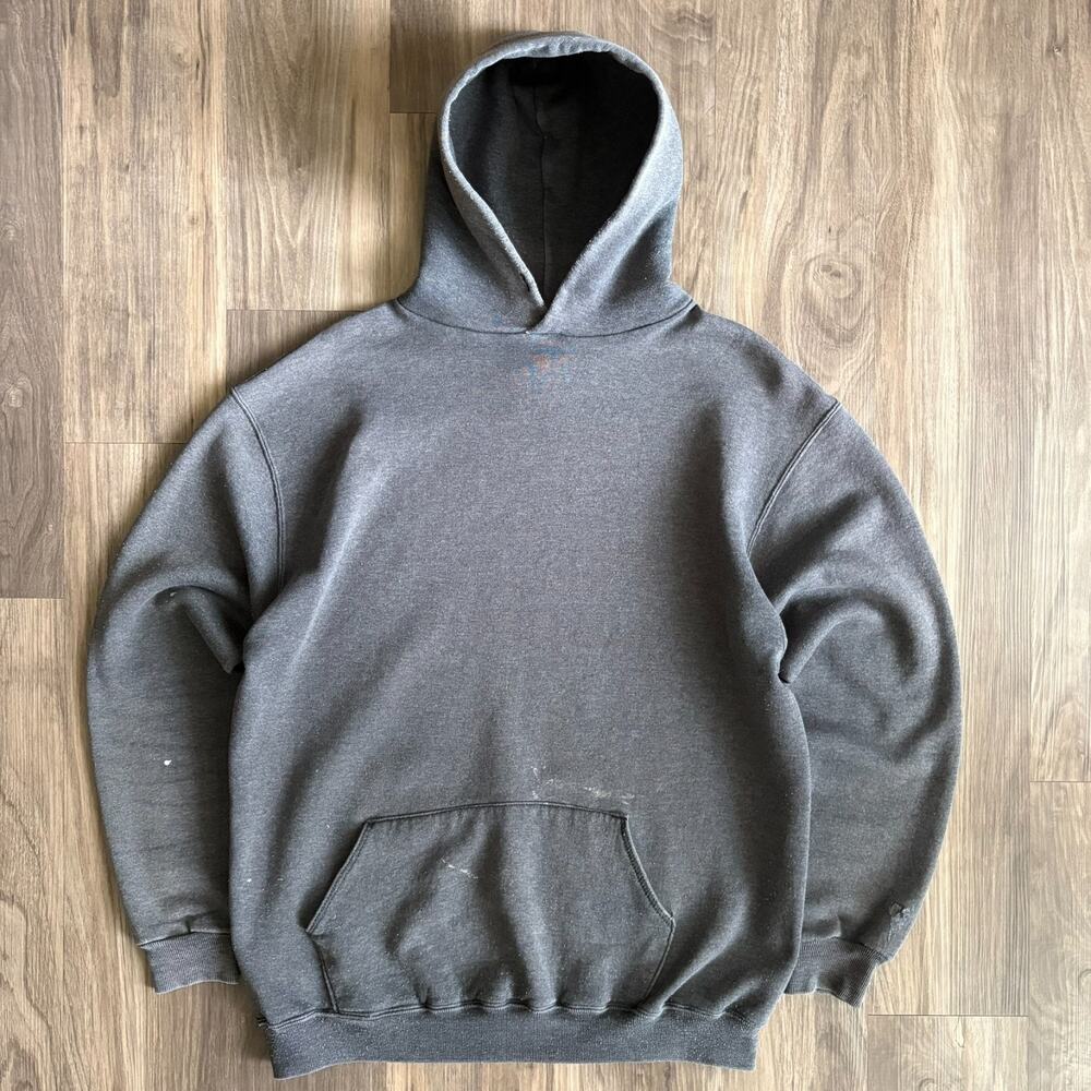 Vintage 1970s Russell Athletic Hoodie Men's Size L Gray Pullover Worn